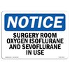 Signmission Safety Sign, OSHA Notice, 18" Height, Aluminum, Surgery Room Oxygen In Use Sign, Landscape OS-NS-A-1824-L-18511